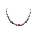Mariana Necklace Adorable Turq Mineral, Blues & Oranges Swarovski Crystals Serengetti Africa Coll. - Image 3