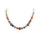 Mariana Necklace Adorable Turq Mineral, Blues & Oranges Swarovski Crystals Serengetti Africa Coll.
