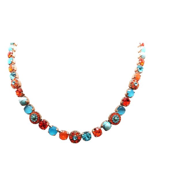 Mariana Necklace Adorable Turq Mineral, Blues & Oranges Swarovski Crystals Serengetti Africa Coll.