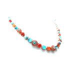 Mariana Necklace Adorable Turq Mineral, Blues & Oranges Swarovski Crystals Serengetti Africa Coll. - Image 2