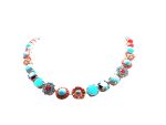 Mariana Necklace Lovely Turq Mineral, Blues & Oranges Swarovski Crystals Serengetti Africa Coll. - Image 2