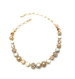 Mariana Necklace Gorgeous White Shell Mineral, Pearls & Whites Austrian Crystals Kalahari Africa Coll.