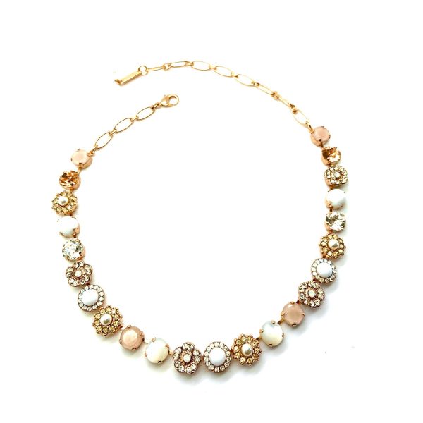 Mariana Necklace Gorgeous White Shell Mineral, Pearls & Whites Austrian Crystals Kalahari Africa Coll.