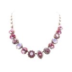 Necklace By Mariana My Treasures Coll. Glamorous Rose Opal and AB Austrian Crystals