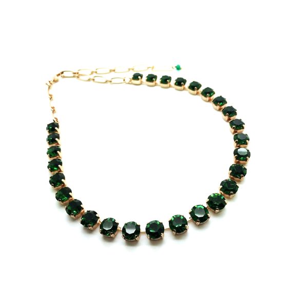 Mariana Necklace My Treasures Coll. Sophisticated Green Tourmaline Austrian Crystals