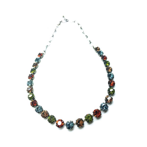 Mariana Necklace My Treasures Coll. Gorgeous Greens, Oranges & Blues Austrian Crystals