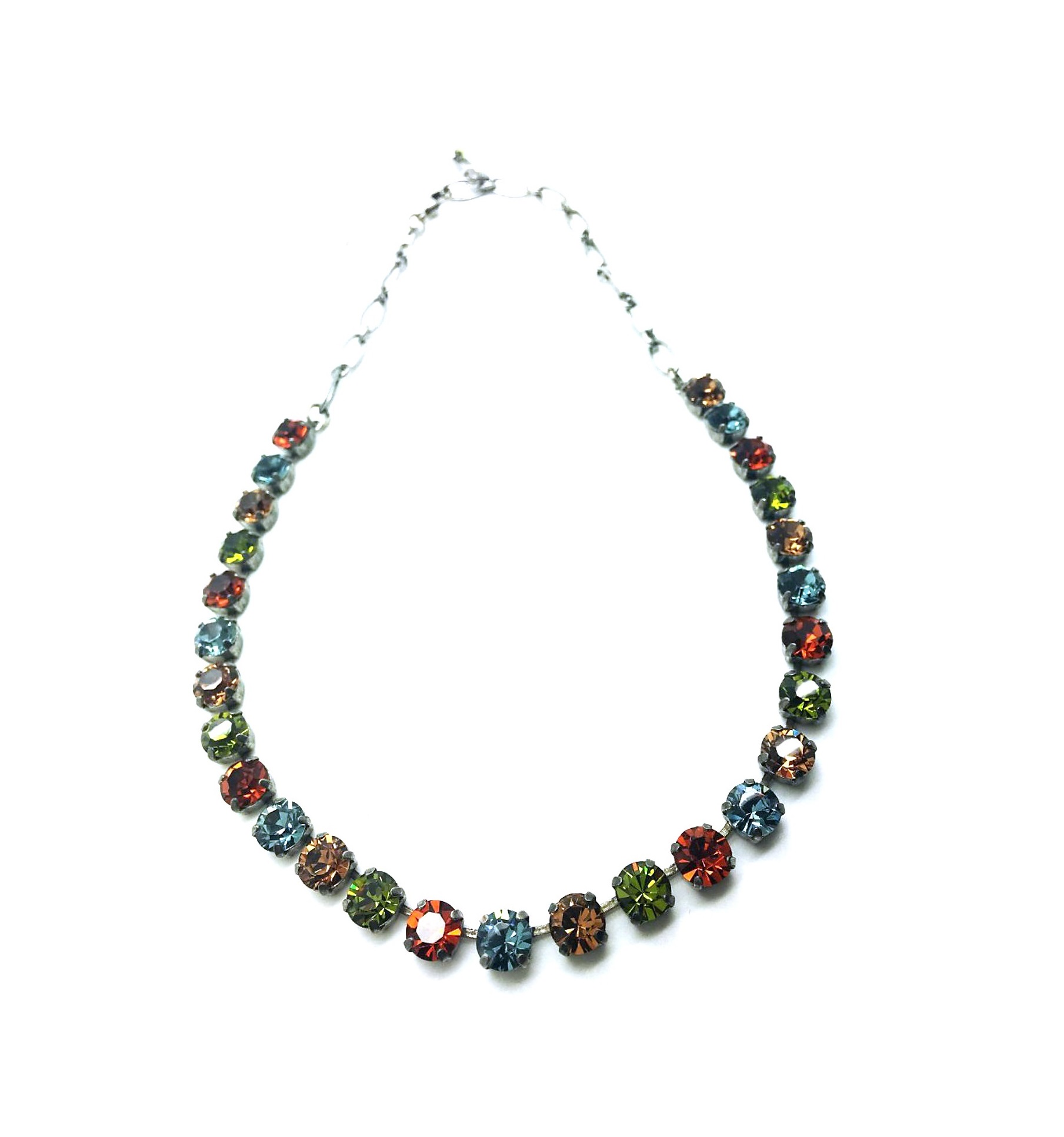 N-3252-663-SP (1) Mariana Necklace My Treasures Coll. Gorgeous Greens, Oranges & Blues Austrian Crystals - Image 1