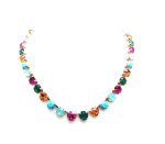 Mariana Necklace Blue Suede Shoes Nostalgia Coll. Exquisite Turquoise Mineral & Multicolor Austrian Crystals - Image 3