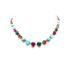 Mariana Necklace Blue Suede Shoes Nostalgia Coll. Exquisite Turquoise Mineral & Multicolor Austrian Crystals - Image 2
