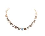 Mariana Necklace Kalahari Africa Coll. Glamorous White Shell Mineral, Clear & Whites Austrian Crystals