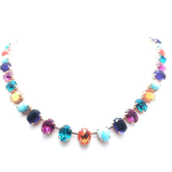 Necklace By Mariana Masai Africa Coll. Turquoise Mineral & Multicolor Austrian Crystals