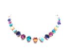 Necklace By Mariana Masai Africa Coll. Turquoise Mineral & Multicolor Austrian Crystals - Image 3