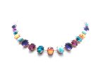 Necklace By Mariana Masai Africa Coll. Turquoise Mineral & Multicolor Austrian Crystals - Image 2