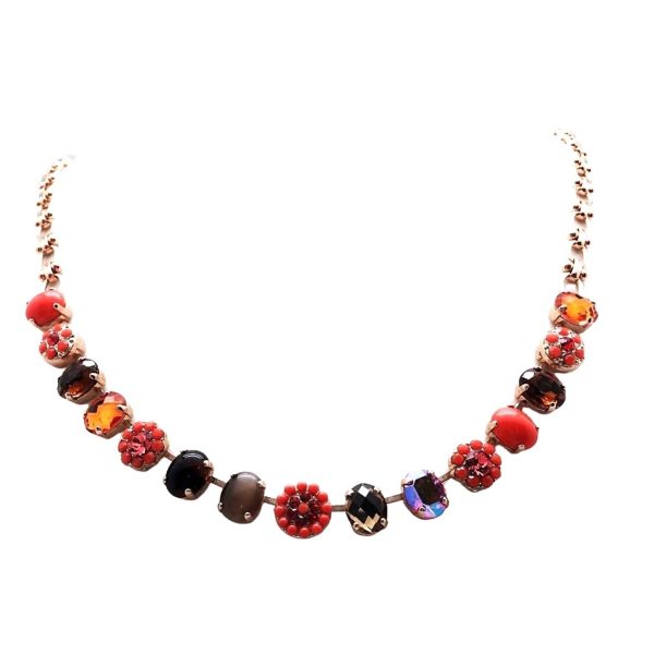 Mariana Necklace Stunning Floral Multicolored Austrian Crystals Ring of Fire Nostalgia Coll.