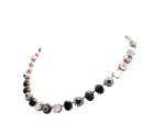 Necklace By Mariana Africa Coll. Pyrite & White Shell Mineral, Clears & Blacks Austrian Crystals - Image 3