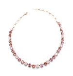 Mariana Necklace Rose, Pink Opal & Rose Opal Austrian Crystals My Treasures Coll.
