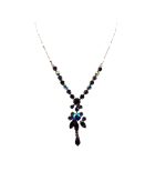 Necklace By Mariana My Treasures Coll. Elegant Amethyst, Black Diamond & Jet Austrian Crystals
