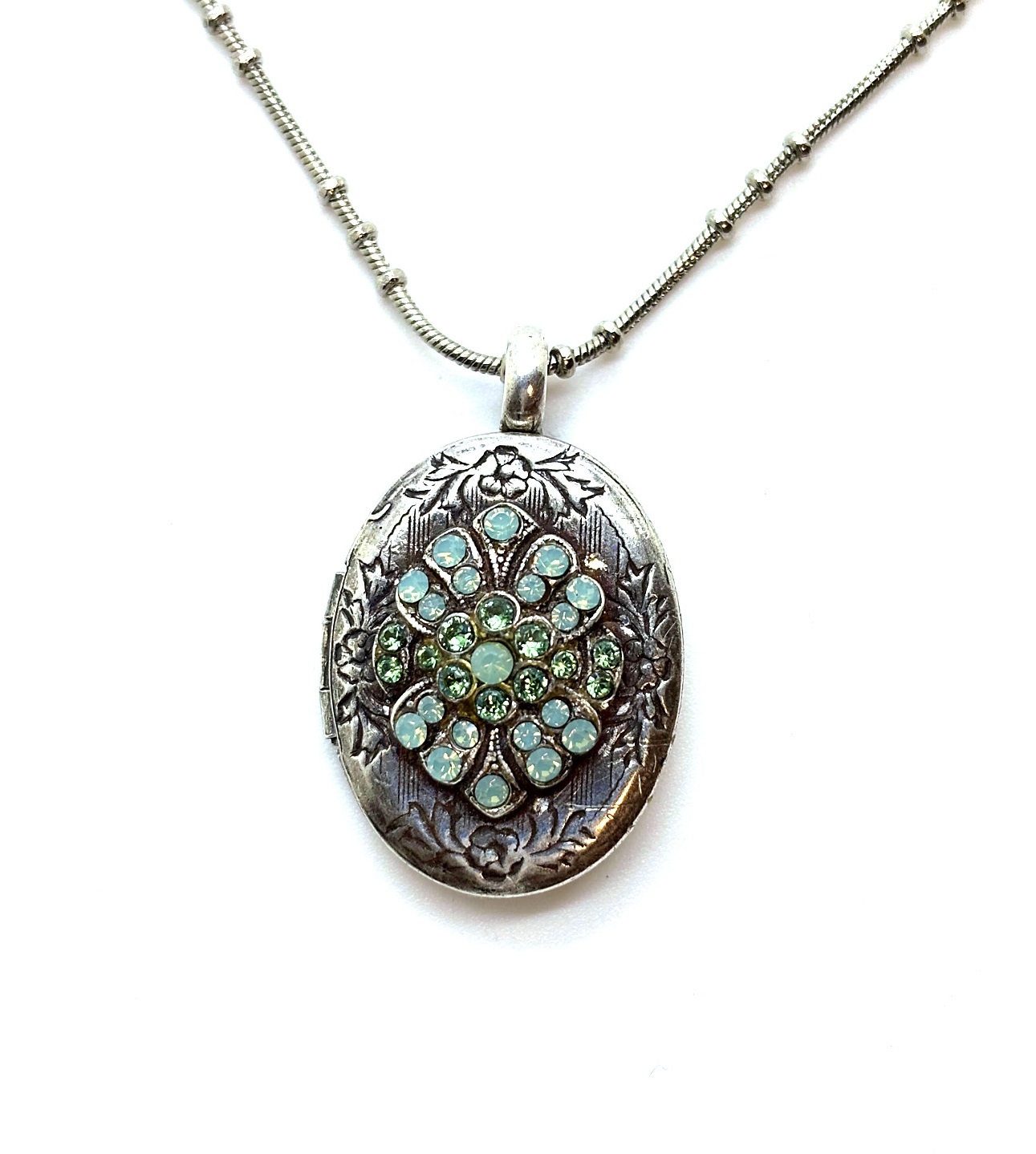N-5003-390-2-SP (1) Necklace Pendant By Mariana Woman Peridot and Pacific Opal Swarovski Crystals - Image 1