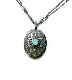 Necklace Pendant By Mariana Woman Star of David Pacific Opal Swarovski Crystals