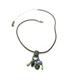 Mariana Necklace Pendant Beautiful Charms Greens Swarovski Crystals Jade Silk Road Coll. - Image 2