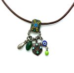 Mariana Necklace Pendant Beautiful Charms Greens Swarovski Crystals Jade Silk Road Coll.