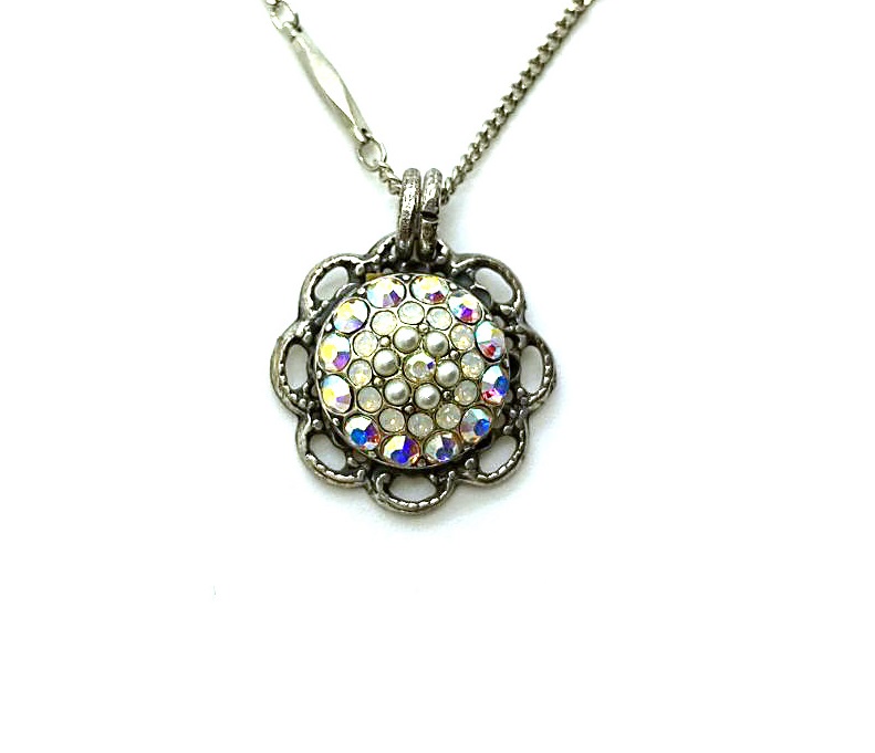 N-5105-1201-SP (2) Mariana Necklace Pendant Glitzy Whites Swarovski Crystals Seashell Ambrosia Coll. - Image 1
