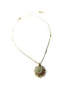 Mariana Necklace Pendant Floral White Opal, Pearl & AB Swarovski Crystals Periwinkle East Meets West Coll. - Image 2