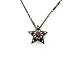 Mariana Necklace Pendant Star Shaped Beaded Whites & Reds Austrian Crystals My Treasures Coll.
