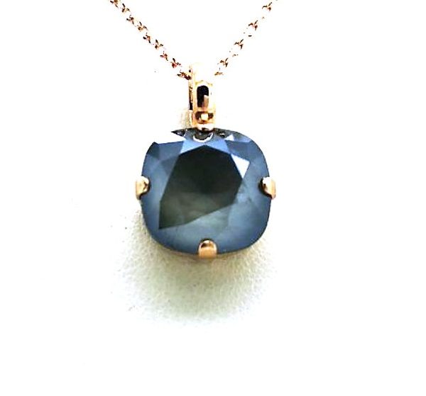 Mariana Necklace Pendant Simply Elegant Dark Grey Austrian Crystals My Treasures Coll.