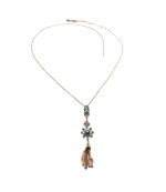 Mariana Necklace Pendant Floral Tassel Blues Swarovski Crystals Zambezi Africa Coll. - Image 3