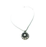 Necklace Pendant By Mariana My Treasures Coll. Floral Clear & Siam Austrian Crystals - Image 2