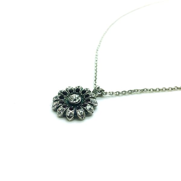 Necklace Pendant By Mariana My Treasures Coll. Floral Clear & Siam Austrian Crystals