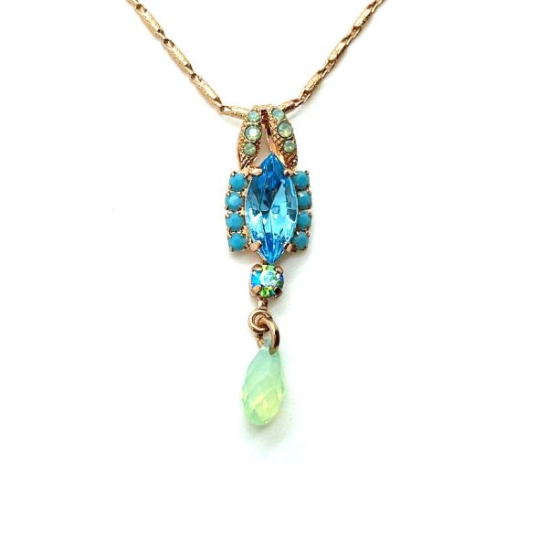Mariana Necklace Pendant Blues & Greens Austrian Crystals Cindy Icons Coll.