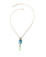 Mariana Necklace Pendant Blues & Greens Austrian Crystals Cindy Icons Coll. - Image 3