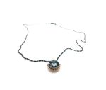 Mariana Necklace Pendant My Treasures Coll. Octagon Shaped Silver Night Austrian Crystals - Image 2