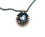 Mariana Necklace Pendant My Treasures Coll. Octagon Shaped Silver Night Austrian Crystals