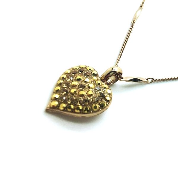 Mariana Necklace Pendant Heart Shaped Golden Shadow & Aurum Swarovski Crystals My Treasures Coll.