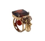Mariana Ring Smoked Topaz, Aurum & Amber Swarovski Crystals My Treasures Coll.