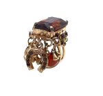 Mariana Ring Smoked Topaz, Aurum & Amber Swarovski Crystals My Treasures Coll. - Image 2