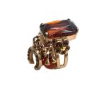 Mariana Ring Smoked Topaz, Aurum & Amber Swarovski Crystals My Treasures Coll. - Image 3