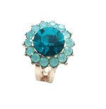 Ring By Mariana Woman Floral Zircon and Pacific Opal Swarovski Crystals