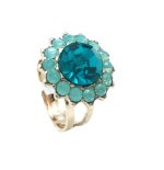 Ring By Mariana Woman Floral Zircon and Pacific Opal Swarovski Crystals - Image 2