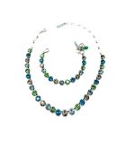 Jewelry Set By Mariana My Treasures Coll. Necklace & Bracelet Green, Black Diamond, Blue & Sapphire Austrian Crystals - Image 3