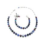 Mariana Jewelry Set Necklace & Bracelet Capri Blue, Fuchsia & AB Austrian Crystals Happy Hour Coll.