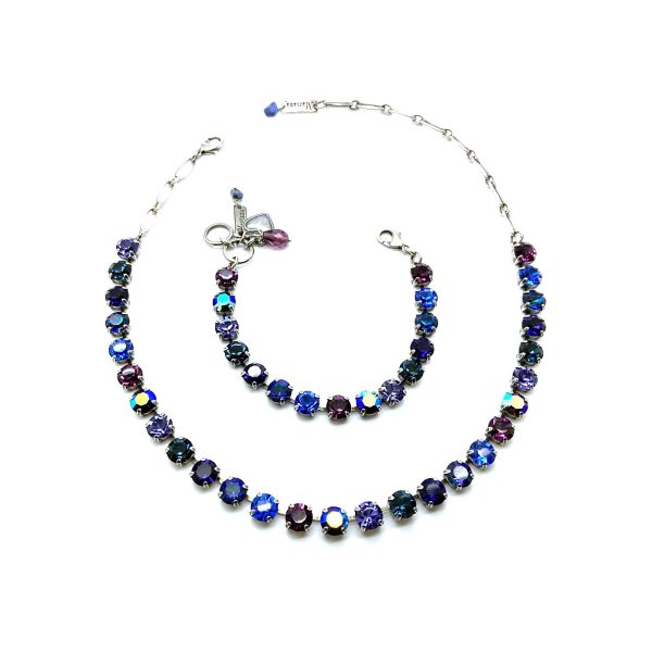 Mariana Jewelry Set Necklace & Bracelet Capri Blue, Fuchsia & AB Austrian Crystals Happy Hour Coll.