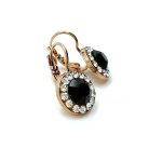 Earrings By Mariana Sweet Summer Coll. Elegant Jet Black & Clear Austrian Crystals - Rose Gold - Image 3