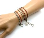 Bracelet By Mariana My Treasures Coll. Wrap Triple Tier, Paradise Shine & Orange Opal Austrian Crystals