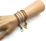 Mariana Bracelet Multi Tier Wrap Gold Plated & Violet Swarovski Crystals My Treasures Coll.