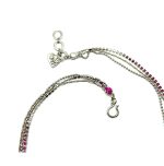 Mariana Bracelet Wrap Triple Tier Silver Plated & Fuchsia Swarovski Crystals My Treasures Coll. - Image 3