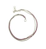 Mariana Bracelet Wrap Triple Tier Silver Plated & Fuchsia Swarovski Crystals My Treasures Coll. - Image 2